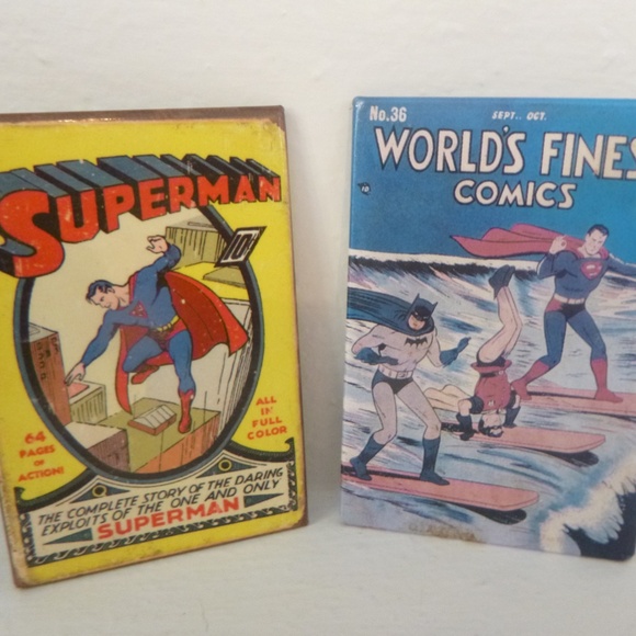 2 SUPERMAN FRIDGE MAGNETS VINTAGE COMICS w/BONUS SUPERBALL - Picture 7 of 14